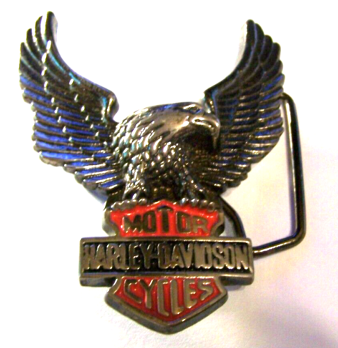 Harley Davidson Vintage 1983 Baron Full Eagle Bar & Shield goldfarbene Gürtelschnalle - Bild 1 von 4