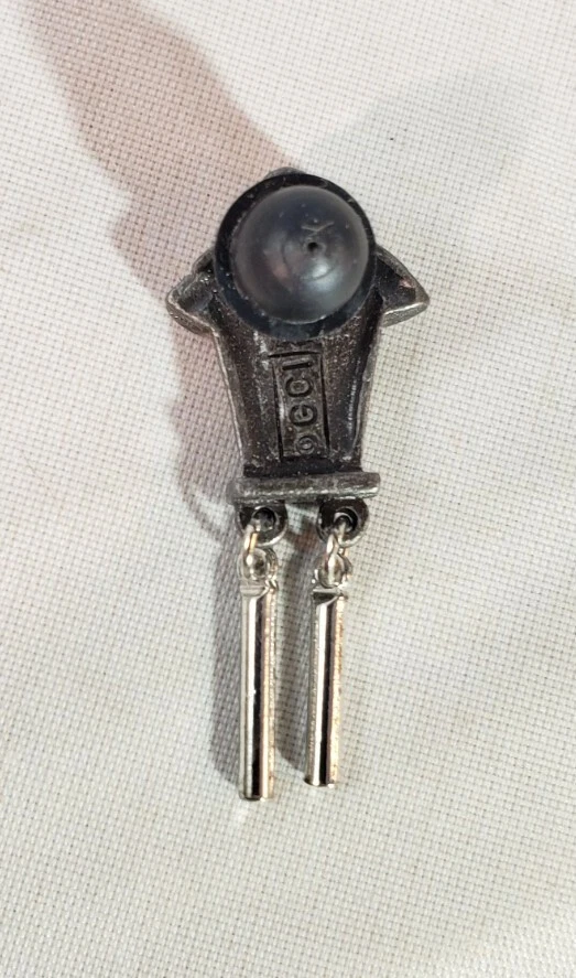 Broche prendedor casa pájaro peltre vintage flor amarilla Foto 4 de 4