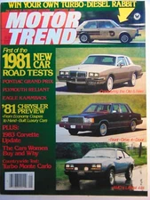 Motor Trend  Magazine Sept 1980 Cars Women Buy & Why