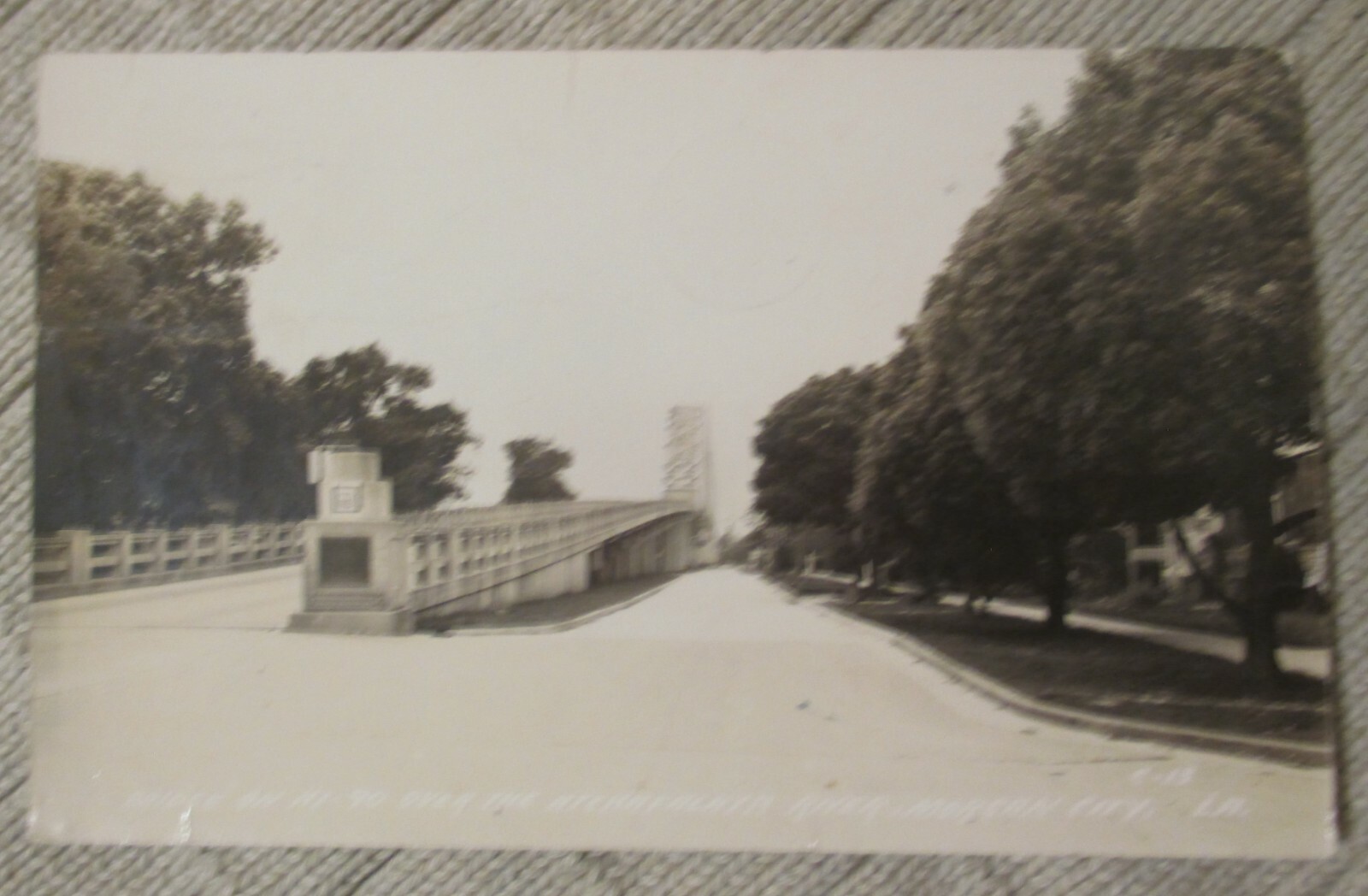 Estate Sale Vintage Real Photo Postcard Bridge over Atchafalaya