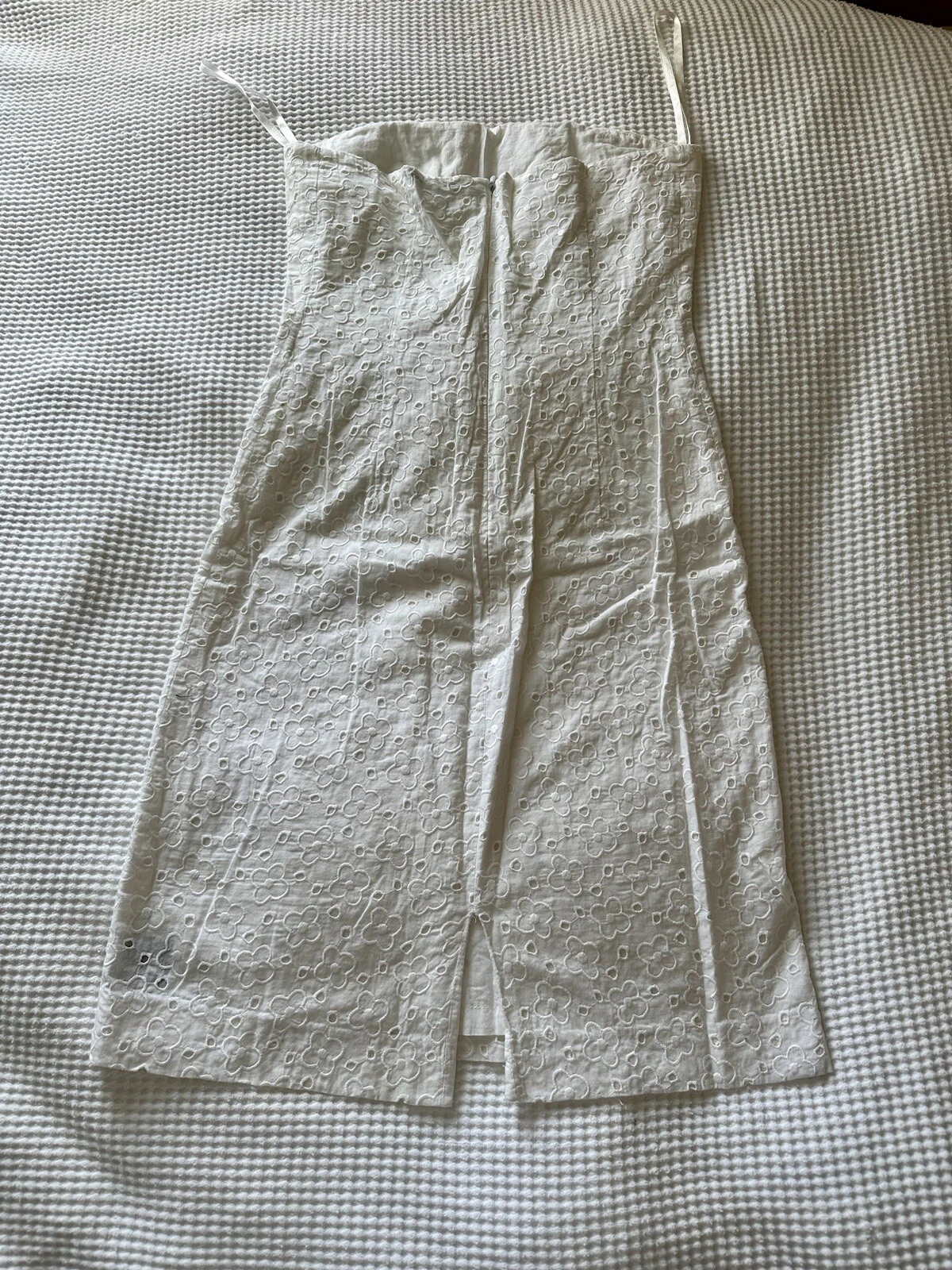 OFF WHITE ABITO SENZA SPALLINE THEORY EYELET OFF WHITE SPACCO POSTERIORE TAGLIA 0