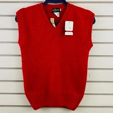 Womens M Daytons Boundary Waters Sweater Vest Red Knit Silk Nylon Rabbit Hair