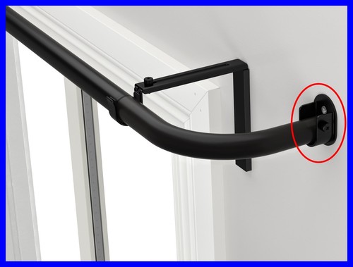 2 Steel Wall Fittings Brackets for Closet Curtain Rod 3/4"(19mm), 1 9/64"(29mm) - Picture 17 of 30