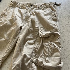 Vintage 90s Polo Ralph Lauren Military Style Cargo Pants One Pocket Tan 32x32