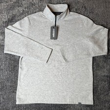 CQR Mens Quarter Zip Pullover Mock Neck Tactical Fleece Light Gray XL NWT