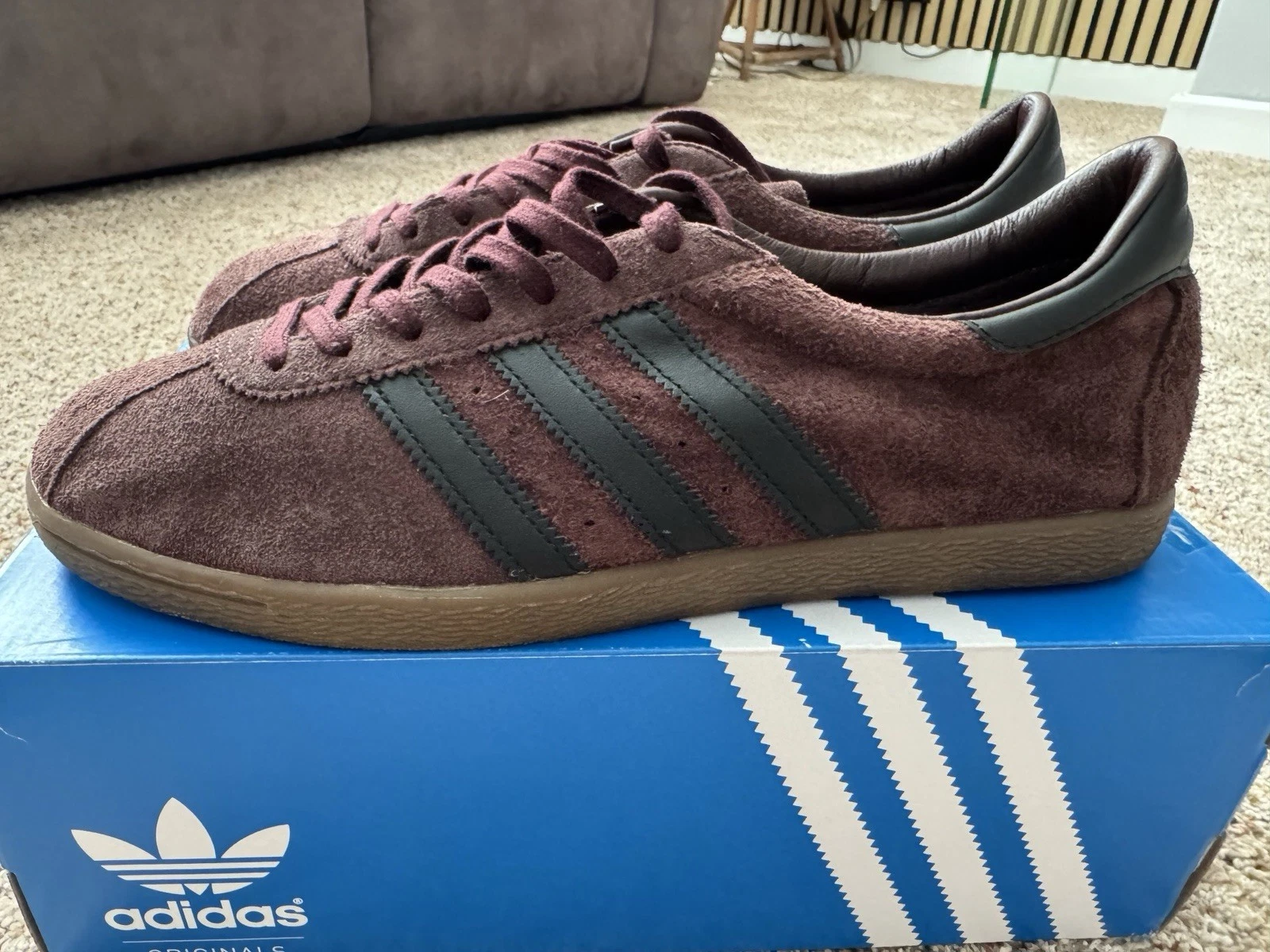 Adidas Tobacco Scarpe da Ginnastica Borgogna Marrone BY9531 2017 UK 9 5