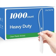 1000 Count Heavy Duty Clear Plastic Disposable,BPA-Disposable Plastic Cutlery...