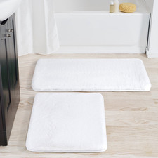 Better Homes  Gardens White Faux Fur Bath Rug Set 2/4 Pc 17x24 20x30 New