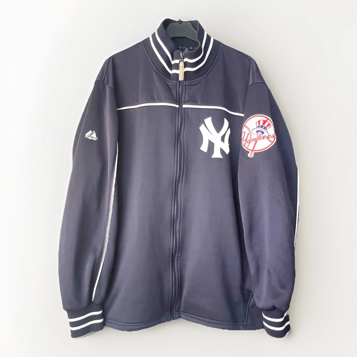 Majestic New York Yankees Authentic Collection Navy Full Zip Track Jacket Large