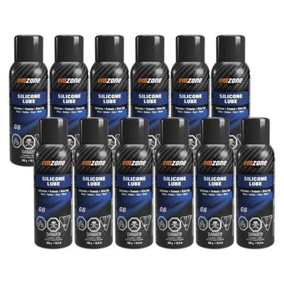 12-Pack Silicone Lubricant Spray Multi-use 10.6 oz.  Emzone