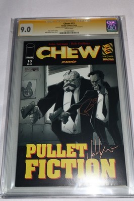 SS CGC 9.0 Chew 13 Variant Signed 2x Image Comics Pulp Fiction Homage Pullet