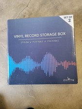 Vinyl Record Storage Box for 12inch LPsHolds up to 80 Albums Collapsible Storage