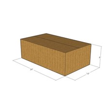 5 24x14x8 Kraft Brown Corrugated Shipping Boxes 32 ECT Single-Wall New