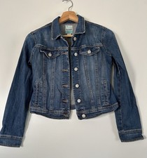Old Navy Girls Denim Jacket Blue Button Front Long Sleeve Size S