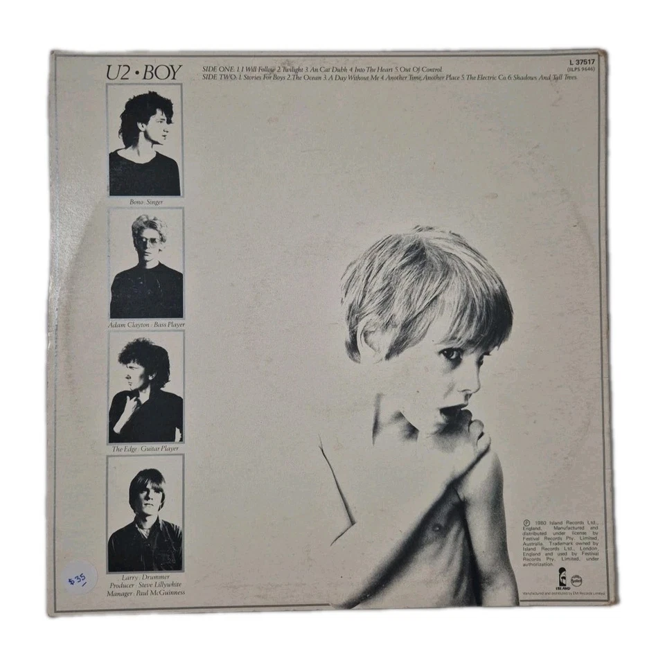 U2 'Boy' 12" Vinyl LP Record 1980 Island Records Aust. Pressing - Image 2 of 4