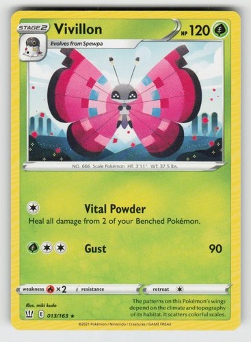 Vivillon 013/163 Rare Battle Styles Near Mint