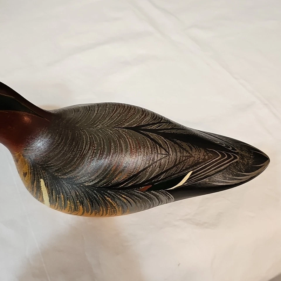 Señuelo de pato Ducks Unlimited exclusivo 1985-86 verde azulado de TJ Hooker Foto 4 de 4