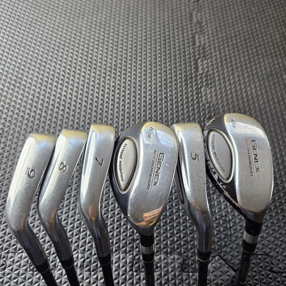 Juego de plancha de gran tamaño Nickent Genex 3DX 5 7 8 9 Ironwood 4 6 RH R Flex aprox 39"" Foto 2 de 4