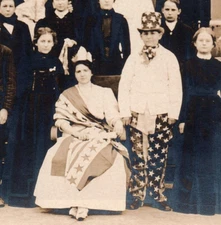 RPPC Uncle Sam Lady Liberty Patriotic Real Photo Postcard