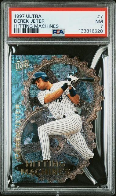 1997 Fleer Ultra DEREK JETER Hitting Machines Rare Die-Cut #7 Yankees PSA 7