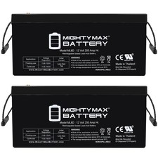 Mighty Max 12V 250Ah SLA Battery Compatible with Solar System Battery - 2 Pack