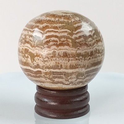 Aragonite Crystal Sphere with Natural Banding + Stand   91g | SKU C10