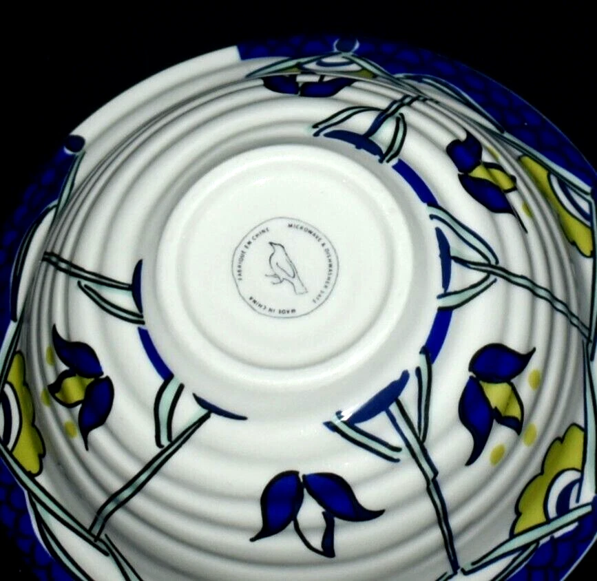 Anthropologie Set Of 4 Geometric Blooms Cereal / Soup Bowls - Image 3 of 3