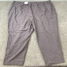 NWT Nine West Relaxed Crop Pants Women's Plus 4X Gray Pull On Mid Rise Comfy