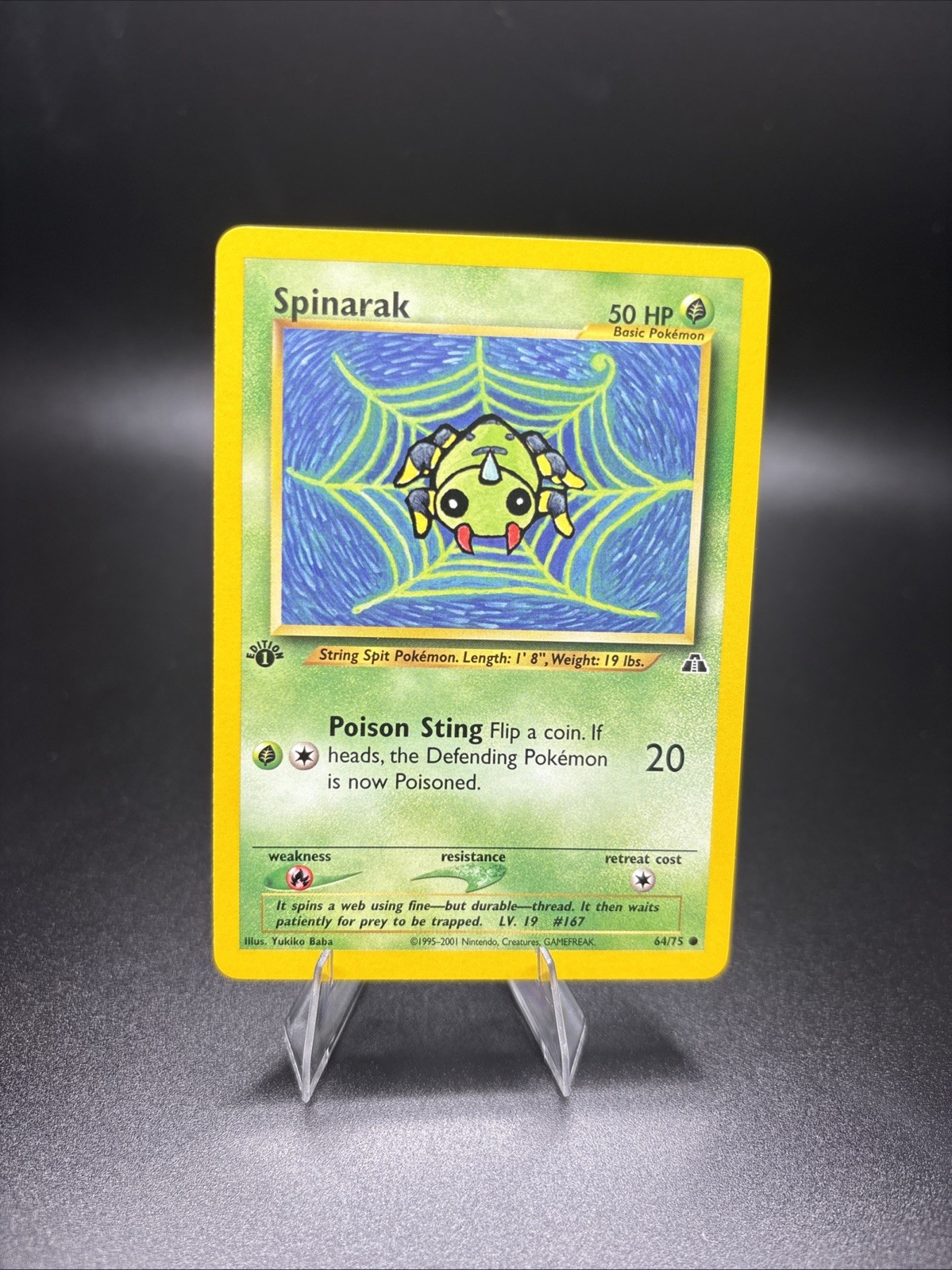 Pokémon TCG - Spinarak - 64/75 - 1ST EDITION - Neo Discovery (2001) - NM 64/75