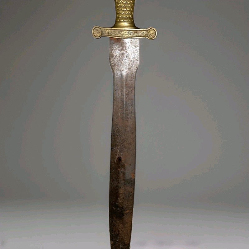 Double Edge Dagger Brass Handle Steel Blade Gold/Silver Ambidextrous