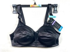 NWT Bali 36C Double Support Tailored Lace Up Front Wireless Bra DF3820 Black