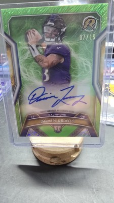 2024 Topps Resurgence Devin Leary Lime Green static Auto /15 SSP Baltimore   