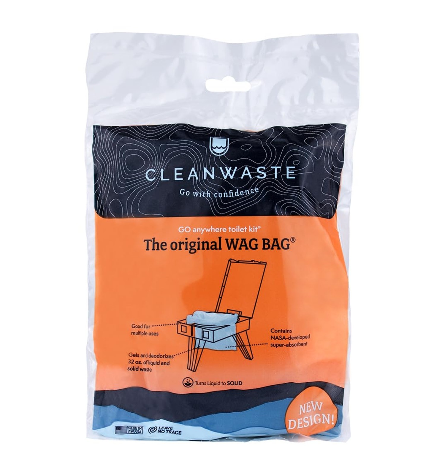 Cleanwaste Original WAG Bag Portable Toilet (12 Pack) - Go Anywhere Kit For C...