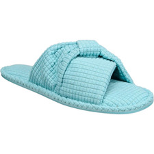 Charter Club Women Knot Top Slide Slippers With Memory Foam Green Large 9-10