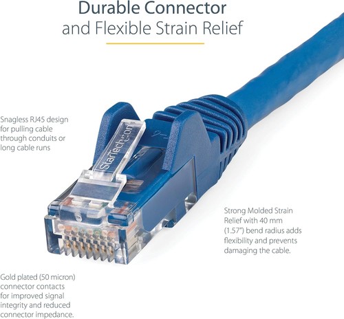 StarTech.com Câble Ethernet CAT6 5m - LSZH (Low Smoke Zero Halogen) - Cordon RJ4 - Photo 6/7