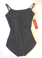NWT Capezio Leotard Womens Small Black Ballet Dancewear Cotton Camisole