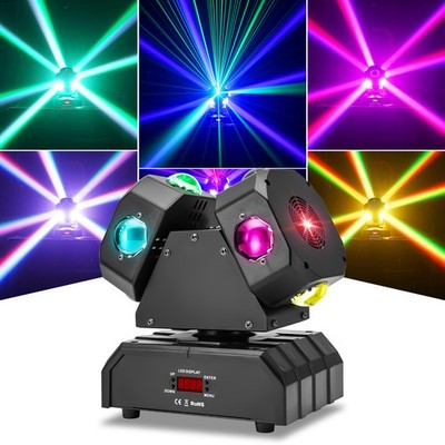 120W Moving Head Light 8 LED RGBW Rotating Beam Stage Lighting DJ Disco Party