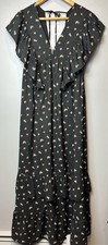 Floral Butterfly Sleeve Maxi Dress Forever 21 Size Medium 