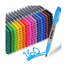Permanent Markers,Fine Tip,160 Pack Bulk,16 Assorted Multicolor Col... Fast Ship