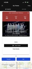 BTS May 28th 2026 Las Vegas Concert Ticket - Floor A6 / Official