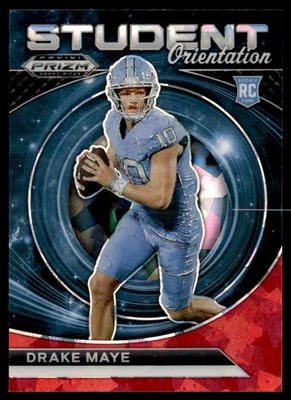 2024 Prizm Draft Student Orientation Red Ice Drake Maye Rookie North Carolina