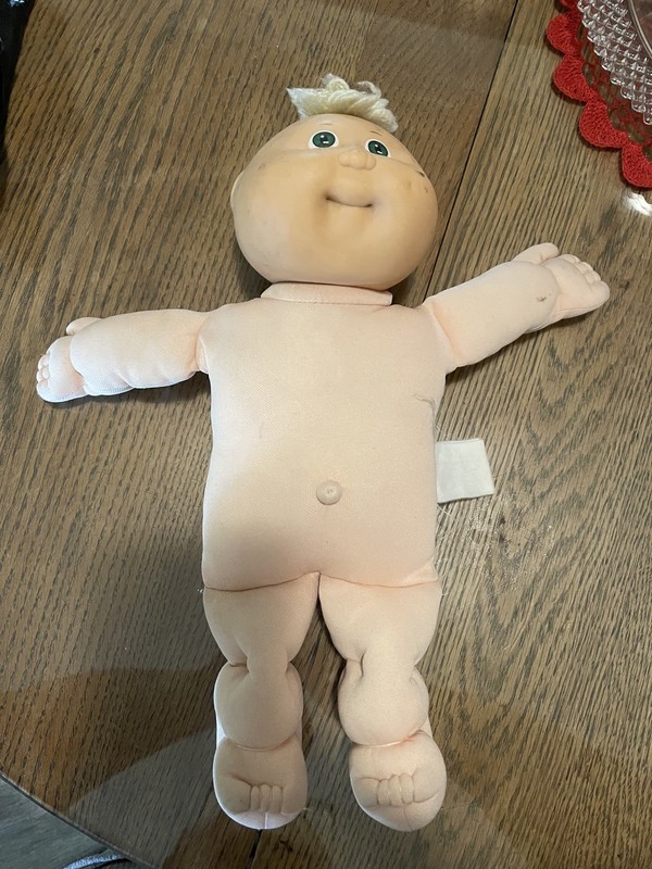 Vintage Cabbage Patch Kids Preemie Doll Green Eye Blonde Tuft Dimple Xavier
