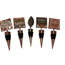 Metal Bottle Stopper wine liquor FALL Autumn Thanksgiving copper Gold Leaf