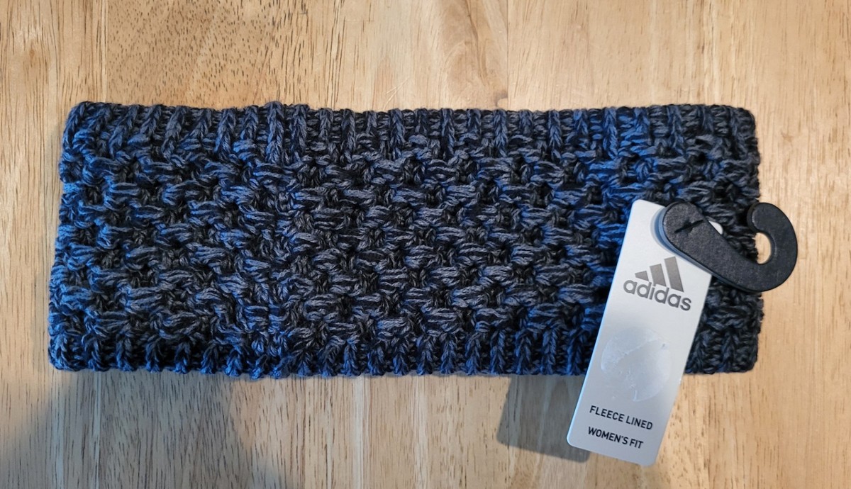 Adidas Womans Crestline Headband Black And Gray Fleece Lined NWT New With Tags View 2