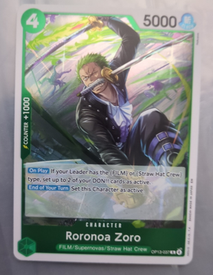 #ad #ad Roronoa Zoro OP13 037 Holo Carrying On His Will One Piece Card $1.71