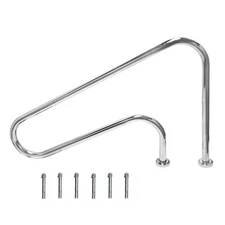Pool Handrail, 304 Stainless Steel 48x30 Swimming Pool Stair Rail with Easy M...