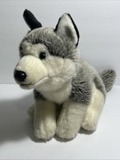 Toys R Us Siberian Husky Realistic Blue Eyes Dog Plush Stuffed Animal Puppy 2015