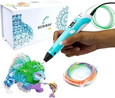 "3D Printing Pen W/ Display 3 Colors of PLA Filament Stencil Book Guide & Charge