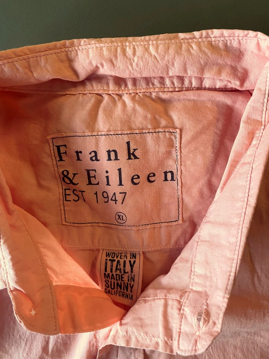 Frank & Eileen LUKE Men's XL Button Down Shirt Salmon 100% Lightweight  Cotton