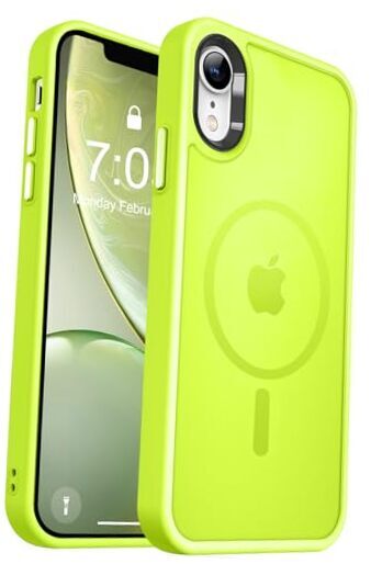 Strong Magnetic for iPhone XR Phone Case, iPhone XR 6.1inch Fluorescent Green